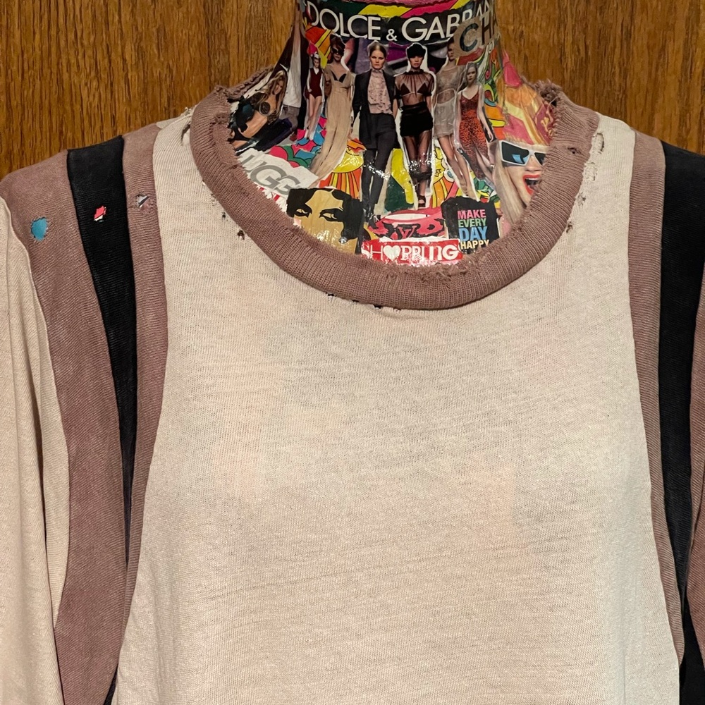 Free People Beige and Brown Long Sleeve Tee - Picture 3 of 5